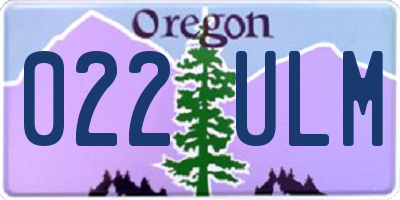 OR license plate 022ULM