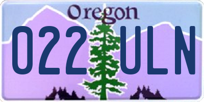 OR license plate 022ULN