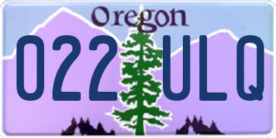 OR license plate 022ULQ