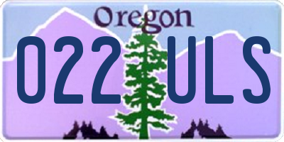 OR license plate 022ULS