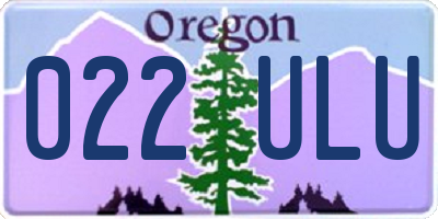OR license plate 022ULU