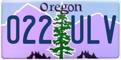 OR license plate 022ULV