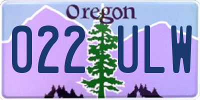 OR license plate 022ULW