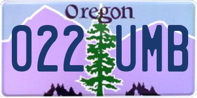 OR license plate 022UMB
