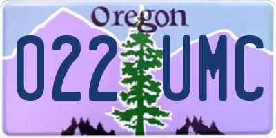 OR license plate 022UMC