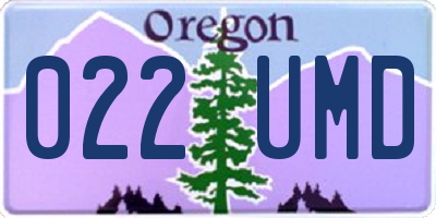 OR license plate 022UMD