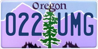OR license plate 022UMG