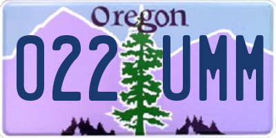 OR license plate 022UMM