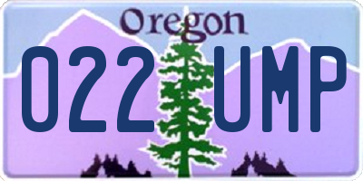 OR license plate 022UMP
