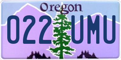 OR license plate 022UMU