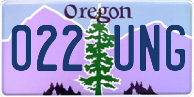 OR license plate 022UNG