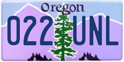 OR license plate 022UNL