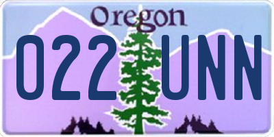 OR license plate 022UNN