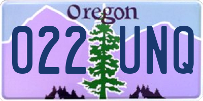 OR license plate 022UNQ