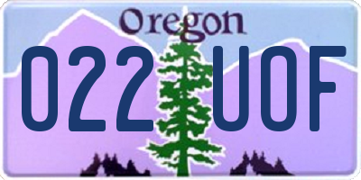 OR license plate 022UOF