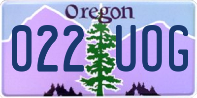 OR license plate 022UOG