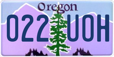 OR license plate 022UOH