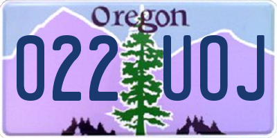 OR license plate 022UOJ