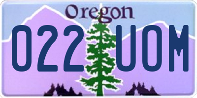 OR license plate 022UOM