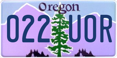 OR license plate 022UOR