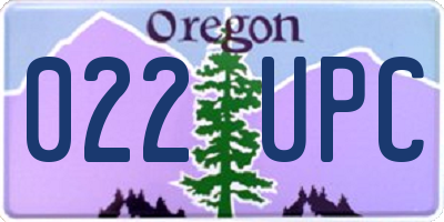 OR license plate 022UPC