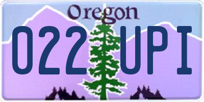 OR license plate 022UPI