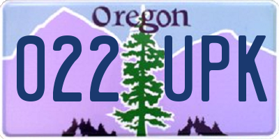 OR license plate 022UPK