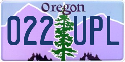 OR license plate 022UPL