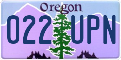OR license plate 022UPN