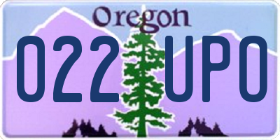OR license plate 022UPO