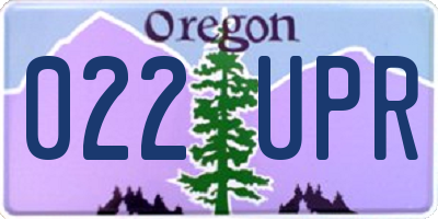 OR license plate 022UPR