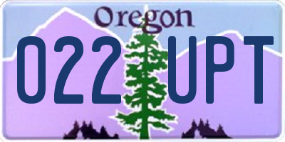 OR license plate 022UPT