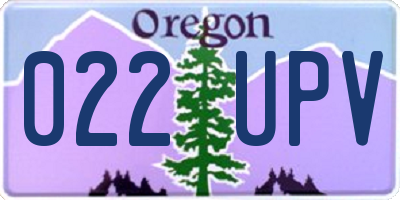 OR license plate 022UPV