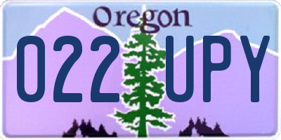 OR license plate 022UPY