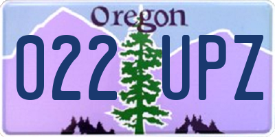 OR license plate 022UPZ