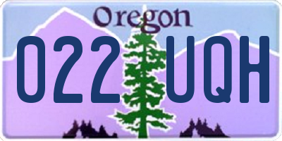 OR license plate 022UQH