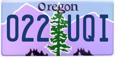 OR license plate 022UQI