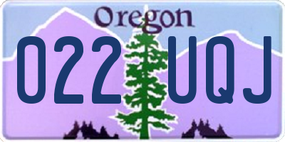 OR license plate 022UQJ