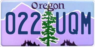 OR license plate 022UQM
