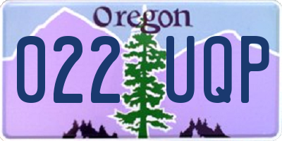 OR license plate 022UQP