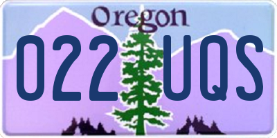 OR license plate 022UQS