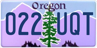 OR license plate 022UQT