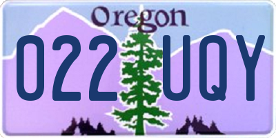 OR license plate 022UQY