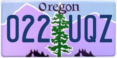 OR license plate 022UQZ