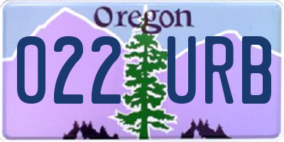 OR license plate 022URB