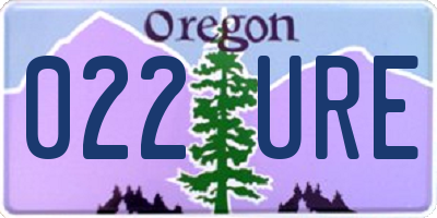 OR license plate 022URE