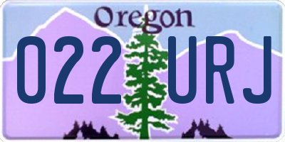 OR license plate 022URJ