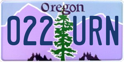 OR license plate 022URN