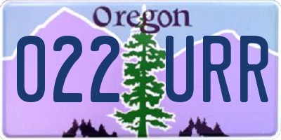 OR license plate 022URR