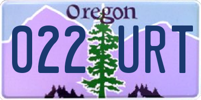 OR license plate 022URT